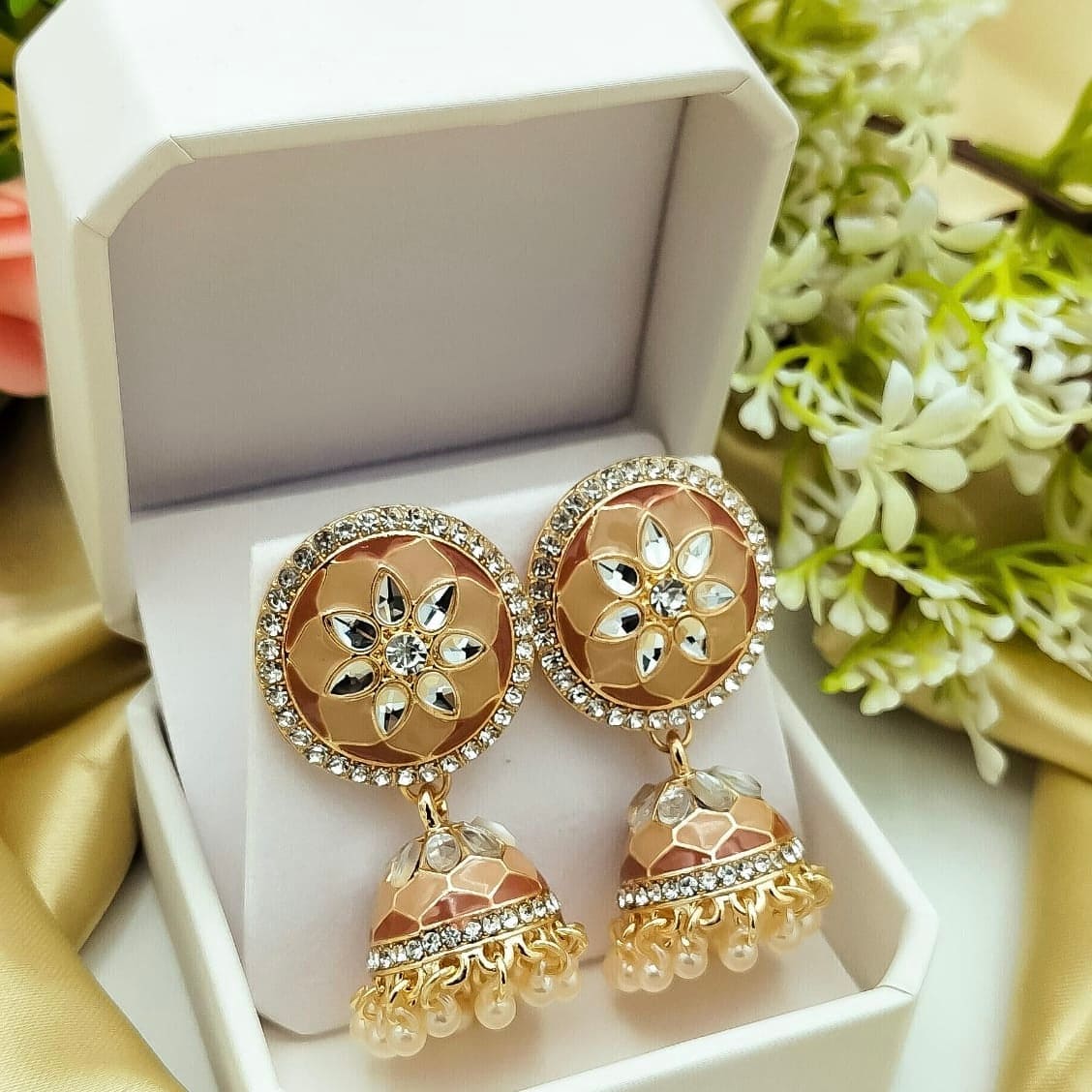 Women Kundan Jhumka, Women Traditional Jhumka Bridal Vintage Earring Jewellery Women Kundan Jhumka, Women Traditional Jhumka Bridal Vintage Earring Jewellery